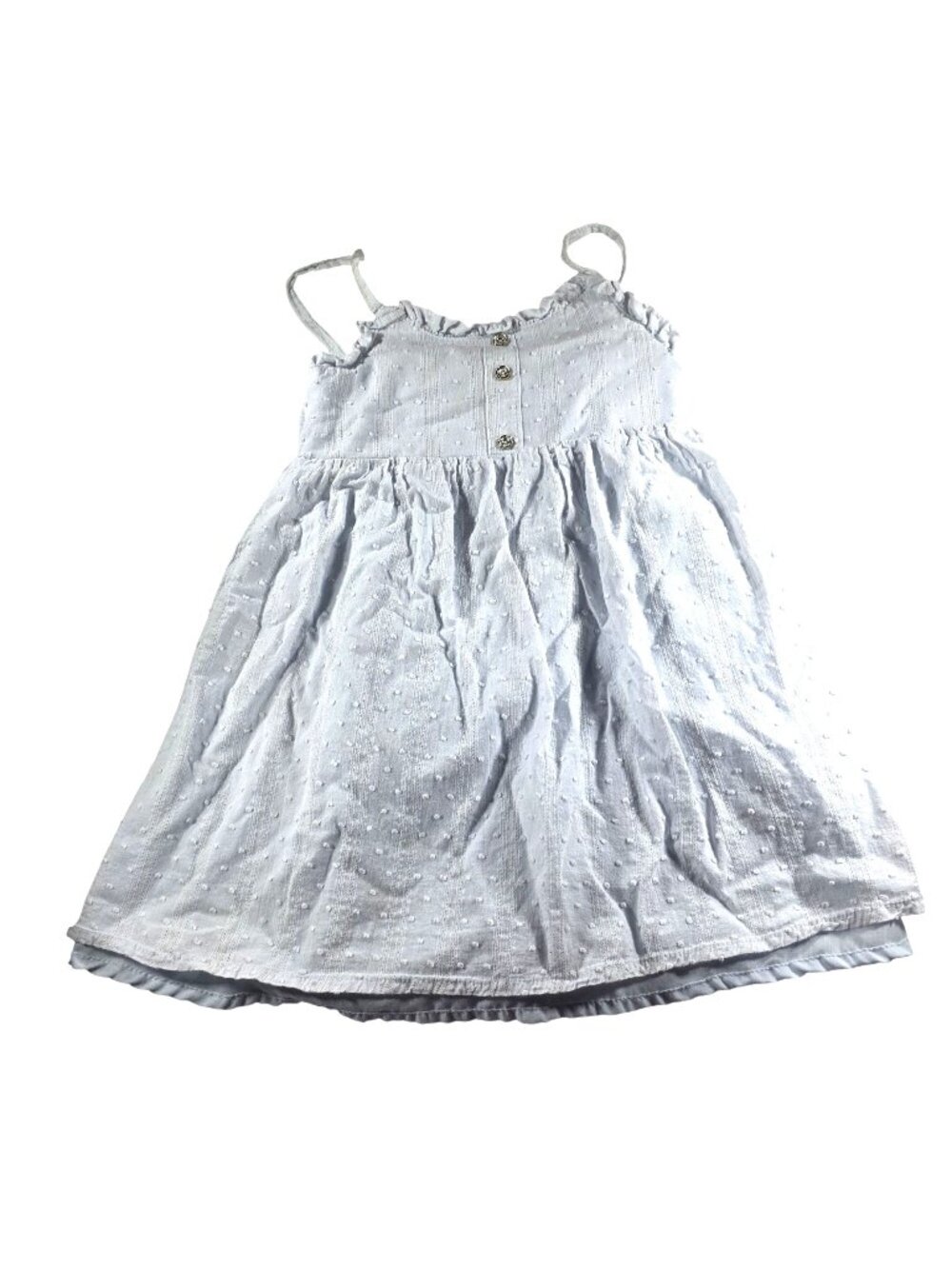 Rachel Zoe Girls Light Blue Polka Dot Sundress Size 4T Cotton Blend Summer